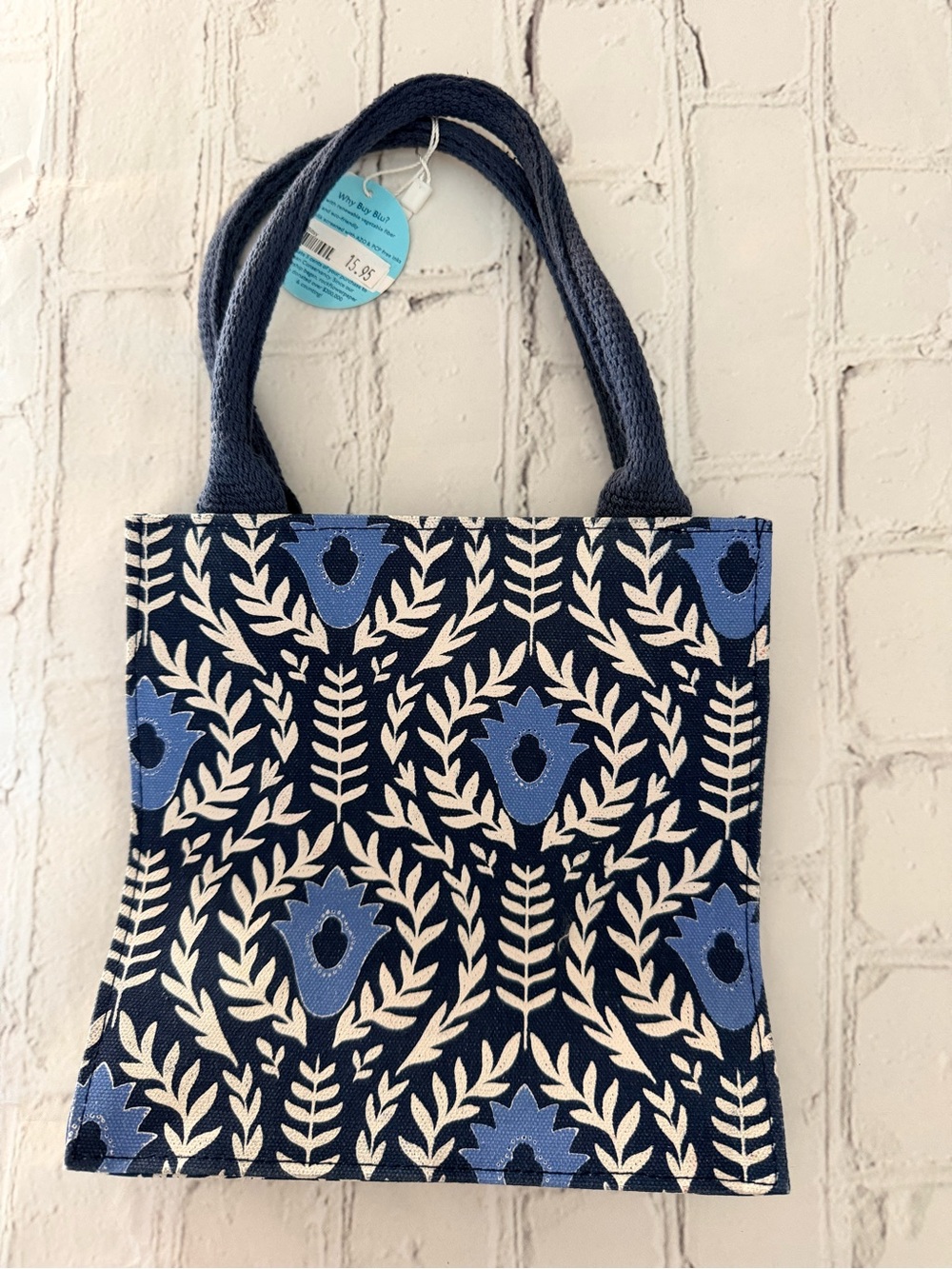 Filled new gift bag Blue Floral Tote Bag with gifts